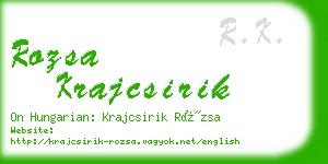 rozsa krajcsirik business card